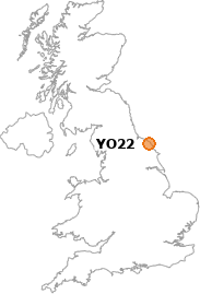 map showing location of YO22