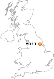 map showing location of YO43